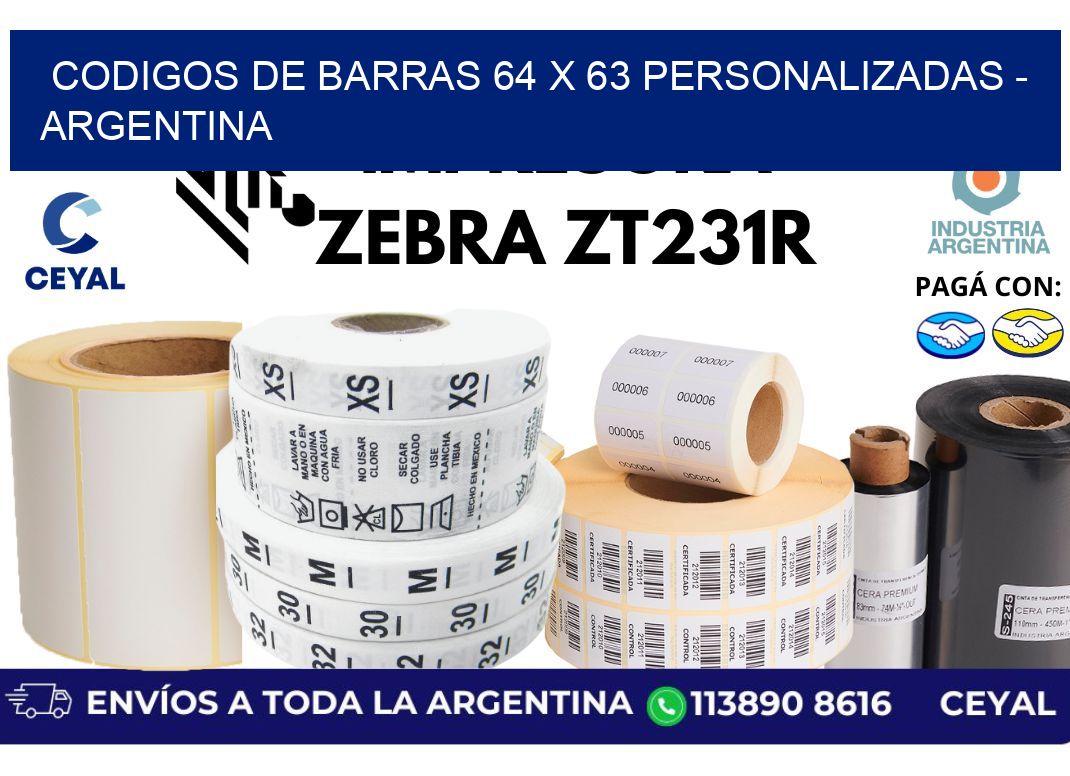 codigos de barras 64 x 63 personalizadas – Argentina