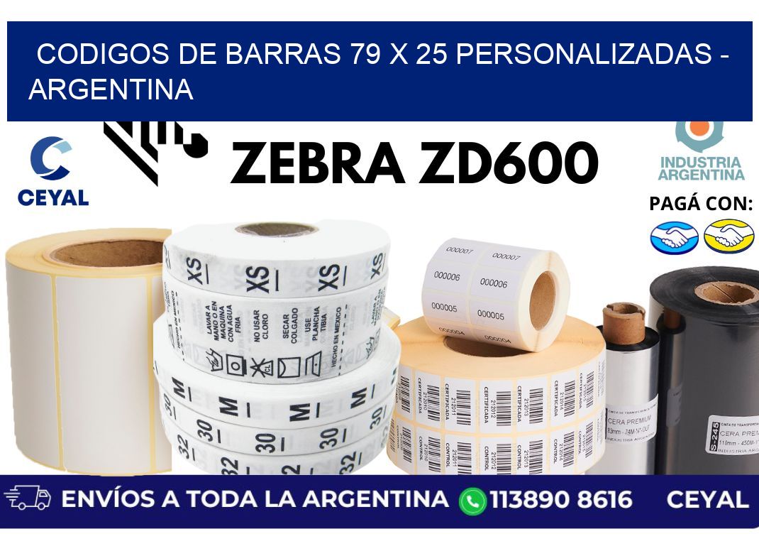 codigos de barras 79 x 25 personalizadas - Argentina
