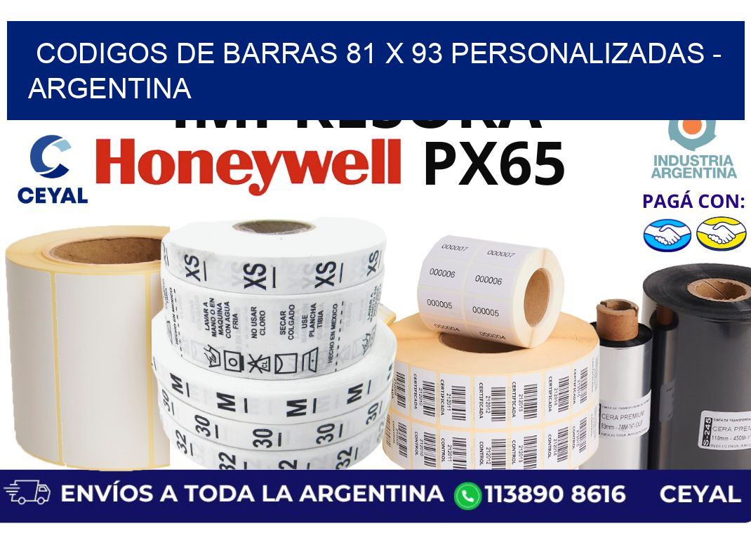 codigos de barras 81 x 93 personalizadas - Argentina