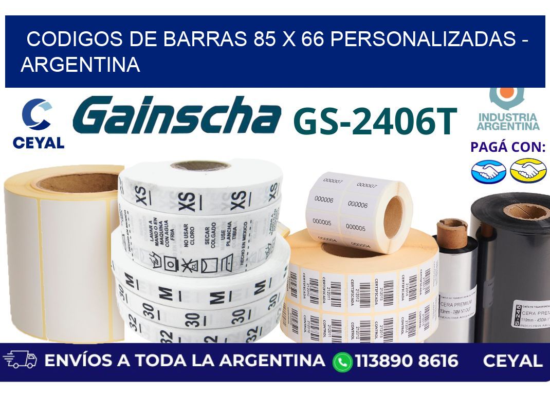 codigos de barras 85 x 66 personalizadas – Argentina
