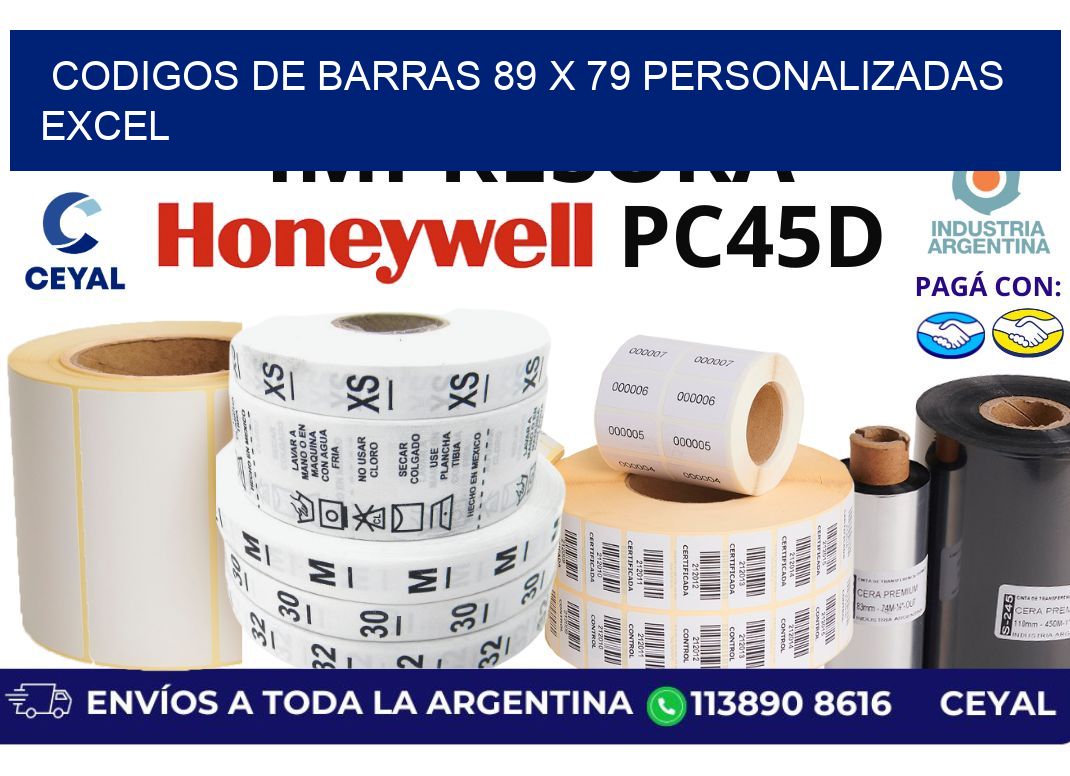 codigos de barras 89 x 79 personalizadas excel