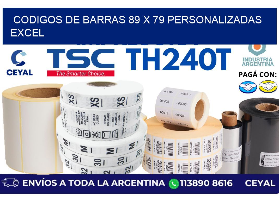 codigos de barras 89 x 79 personalizadas excel