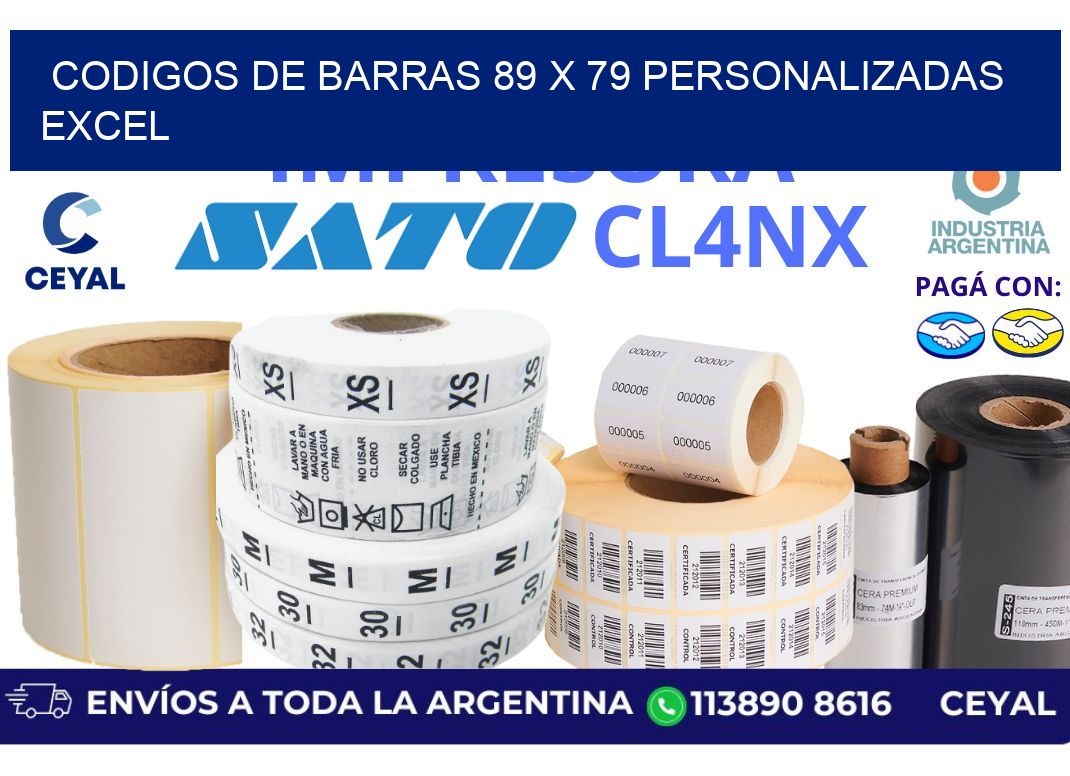 codigos de barras 89 x 79 personalizadas excel