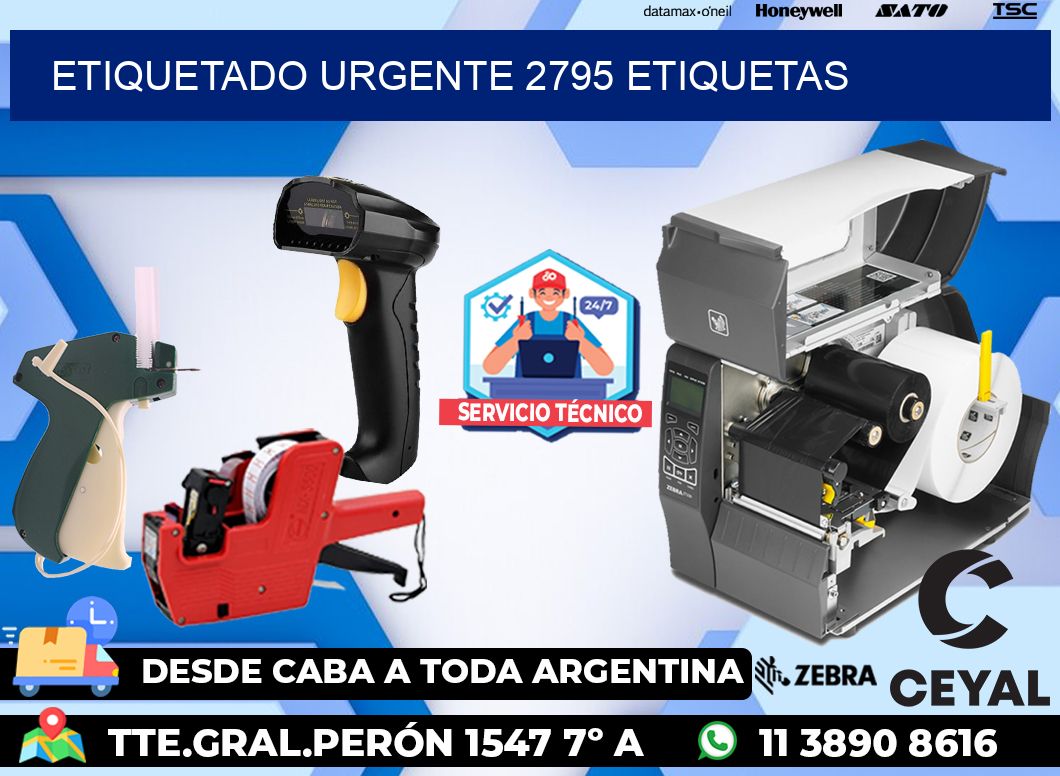 etiquetado urgente 2795 etiquetas