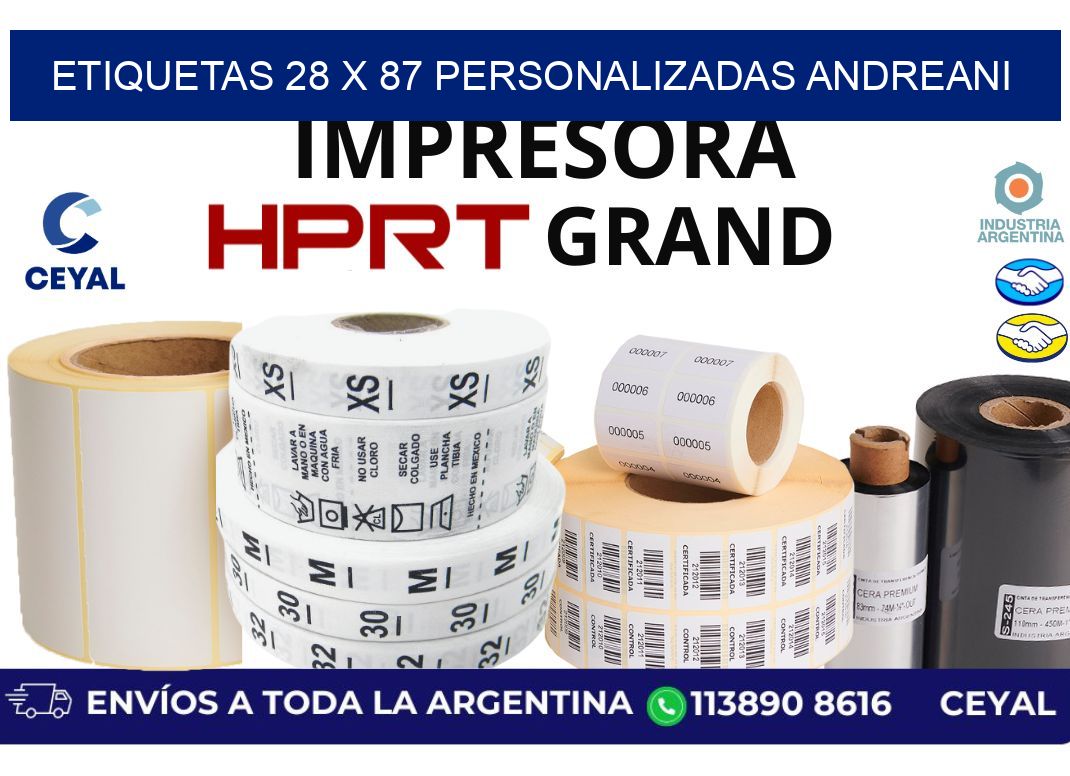 etiquetas 28 x 87 personalizadas andreani