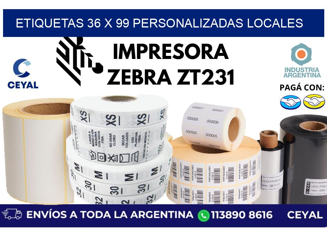 etiquetas 36 x 99 personalizadas locales