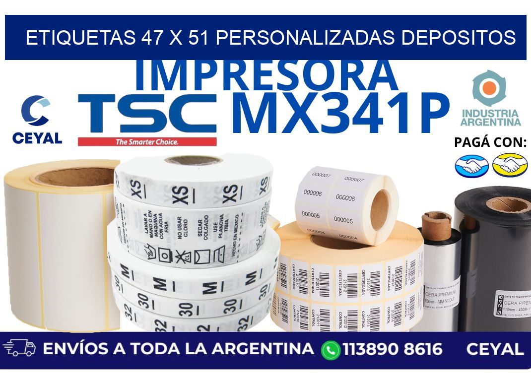 etiquetas 47 x 51 personalizadas depositos