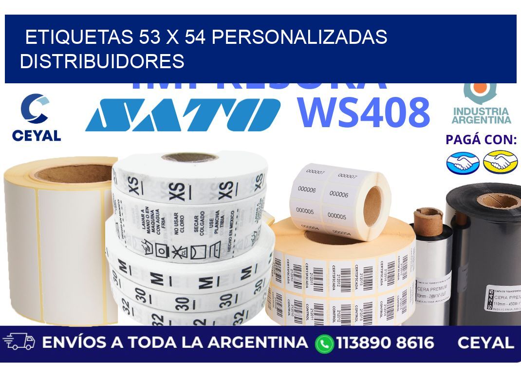 etiquetas 53 x 54 personalizadas distribuidores