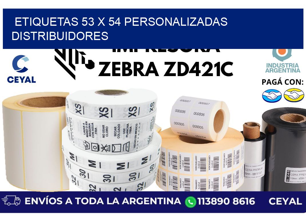 etiquetas 53 x 54 personalizadas distribuidores