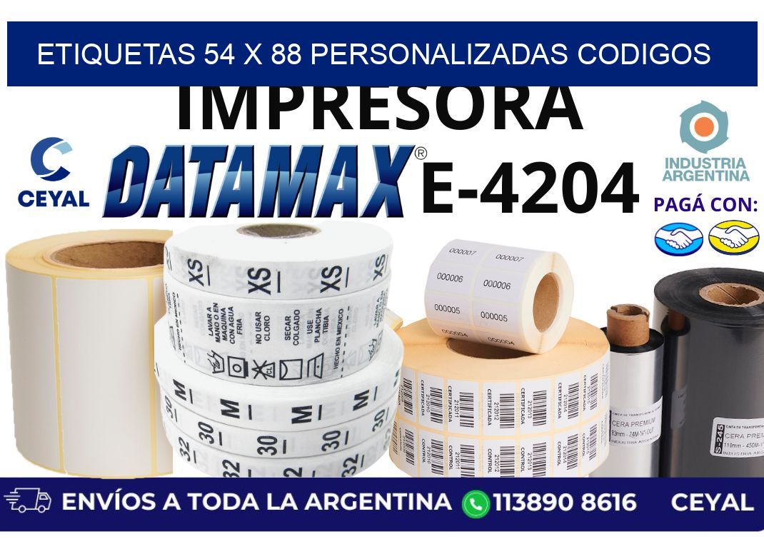 etiquetas 54 x 88 personalizadas codigos