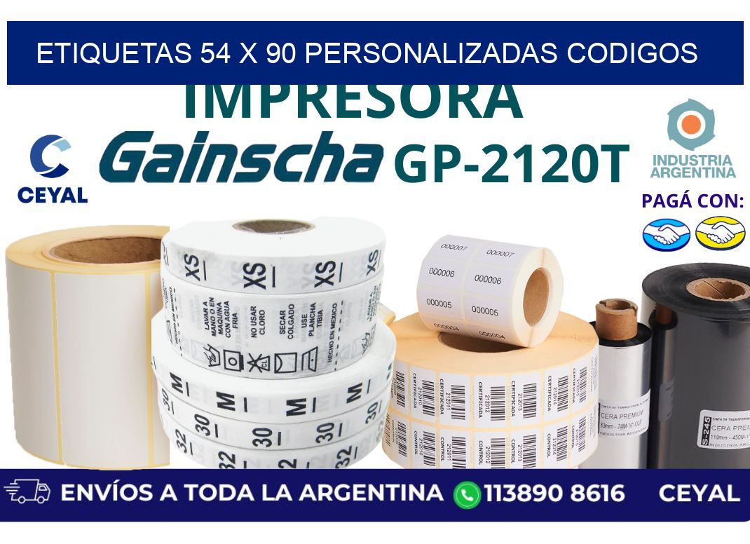 etiquetas 54 x 90 personalizadas codigos