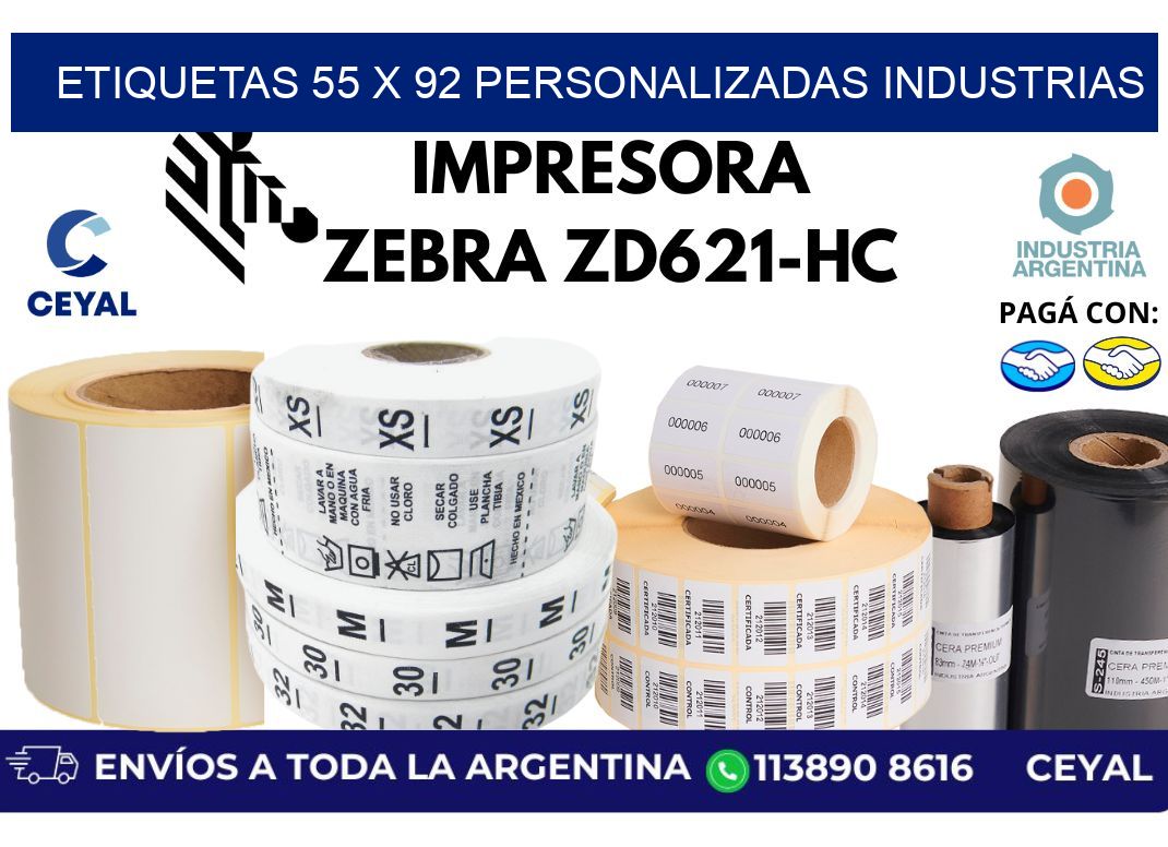 etiquetas 55 x 92 personalizadas industrias