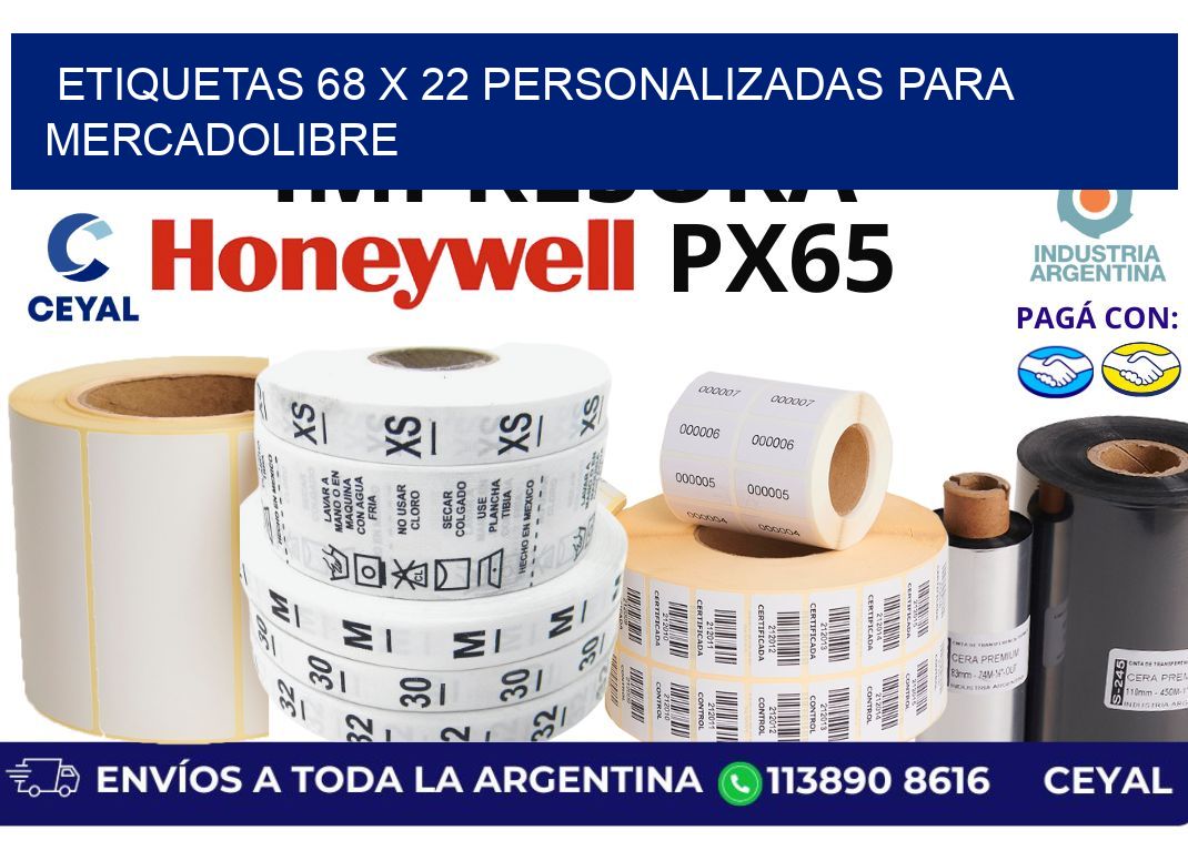 etiquetas 68 x 22 personalizadas para mercadolibre