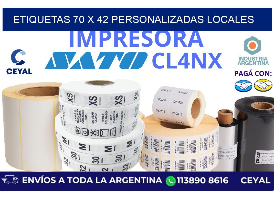 etiquetas 70 x 42 personalizadas locales