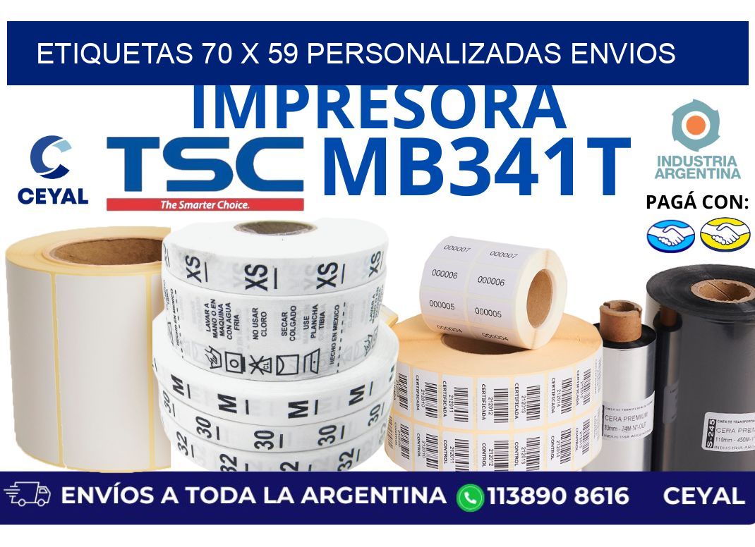 etiquetas 70 x 59 personalizadas envios