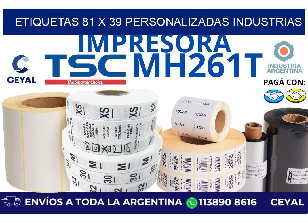 etiquetas 81 x 39 personalizadas industrias