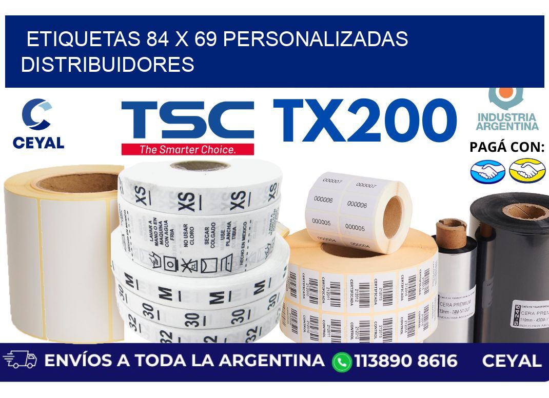 etiquetas 84 x 69 personalizadas distribuidores
