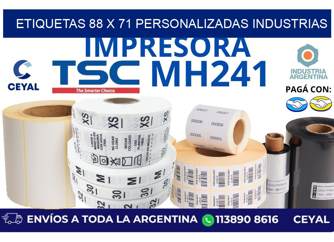 etiquetas 88 x 71 personalizadas industrias