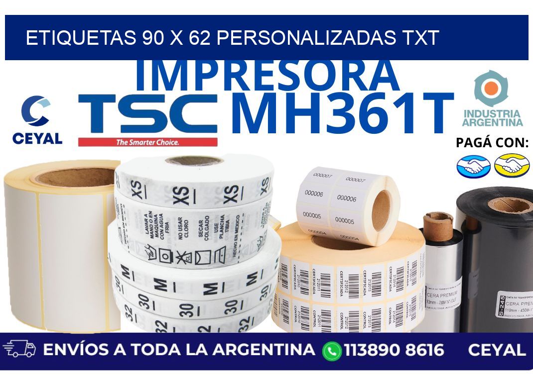 etiquetas 90 x 62 personalizadas txt