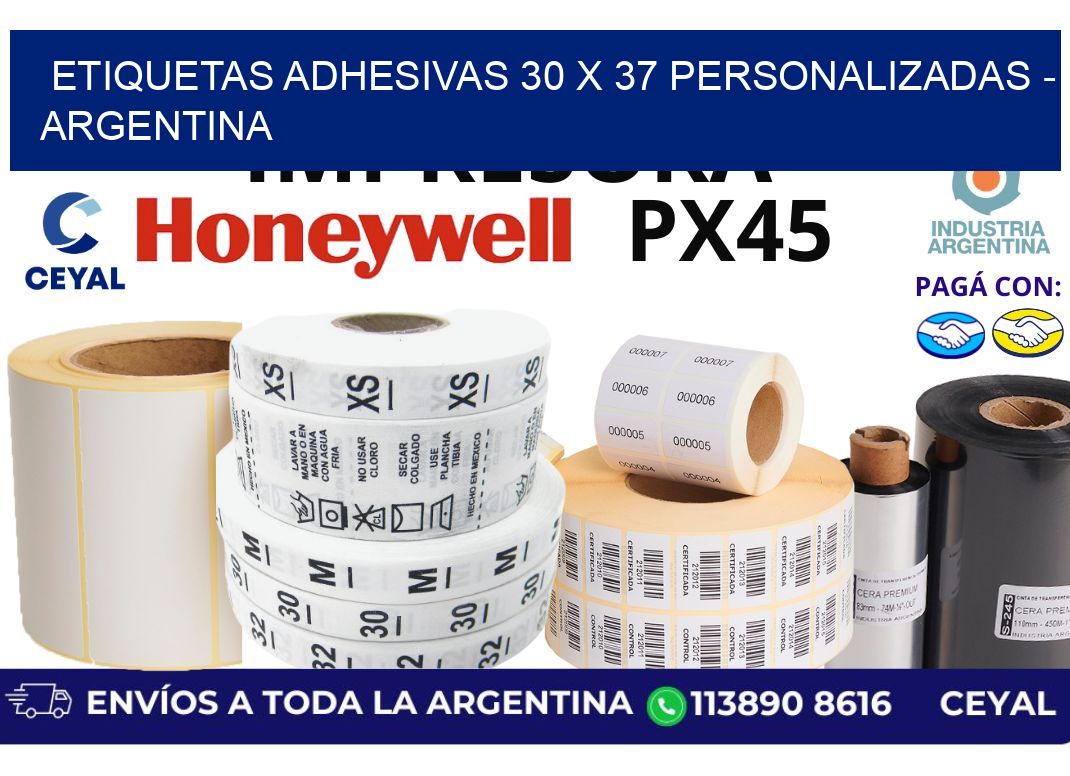 etiquetas adhesivas 30 x 37 personalizadas - Argentina