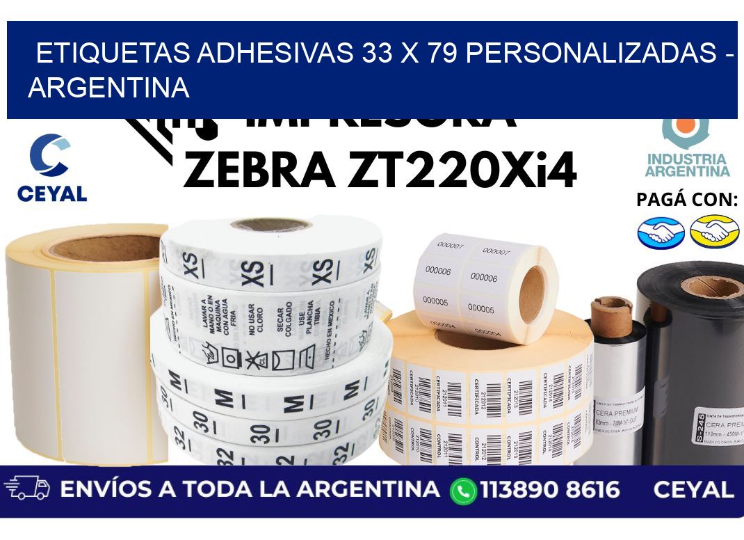 etiquetas adhesivas 33 x 79 personalizadas - Argentina