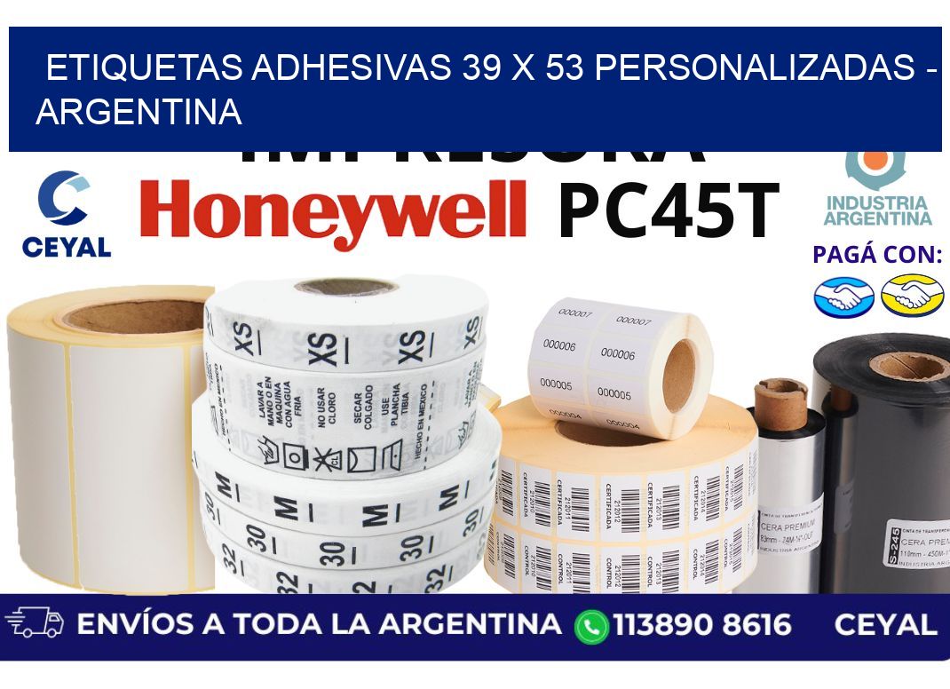 etiquetas adhesivas 39 x 53 personalizadas – Argentina