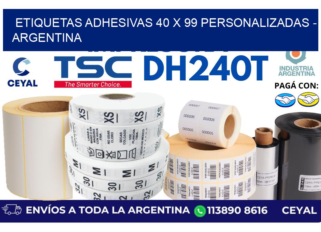 etiquetas adhesivas 40 x 99 personalizadas - Argentina