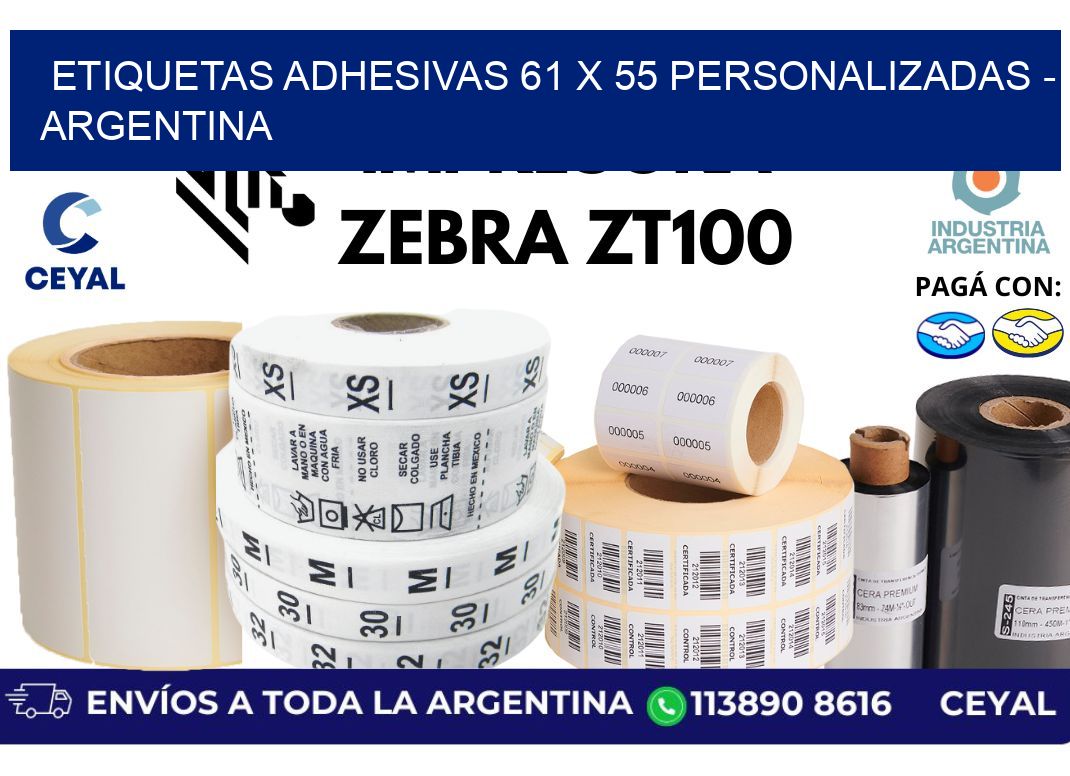 etiquetas adhesivas 61 x 55 personalizadas - Argentina