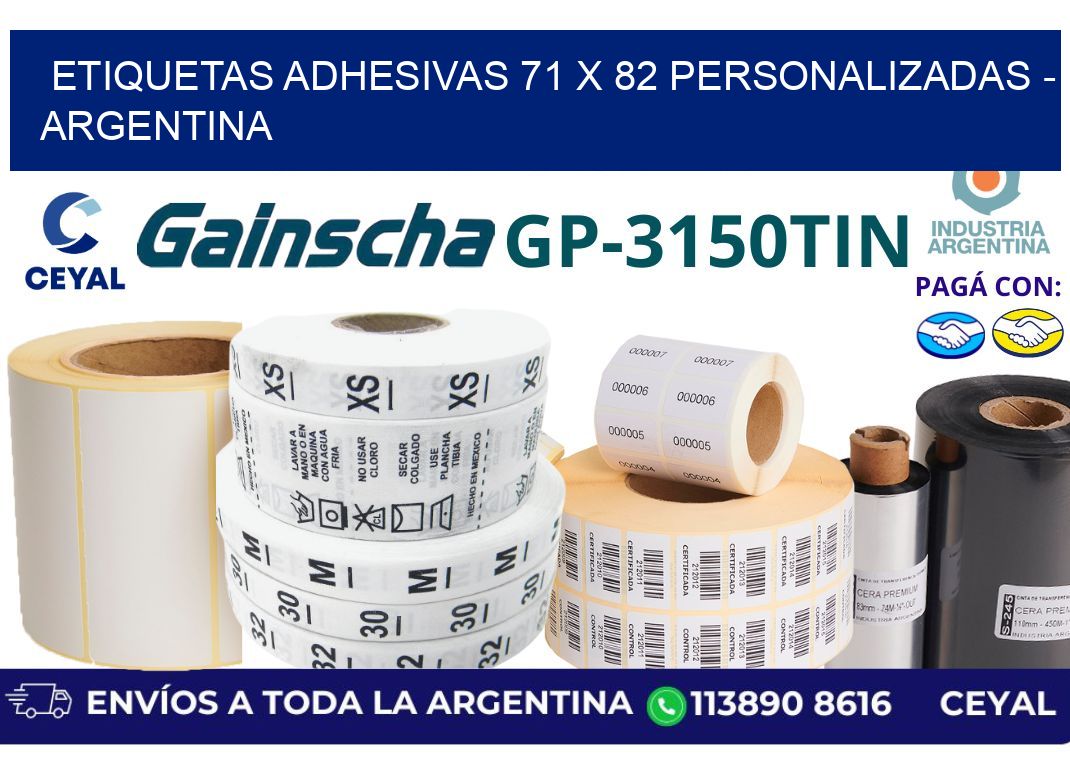 etiquetas adhesivas 71 x 82 personalizadas - Argentina