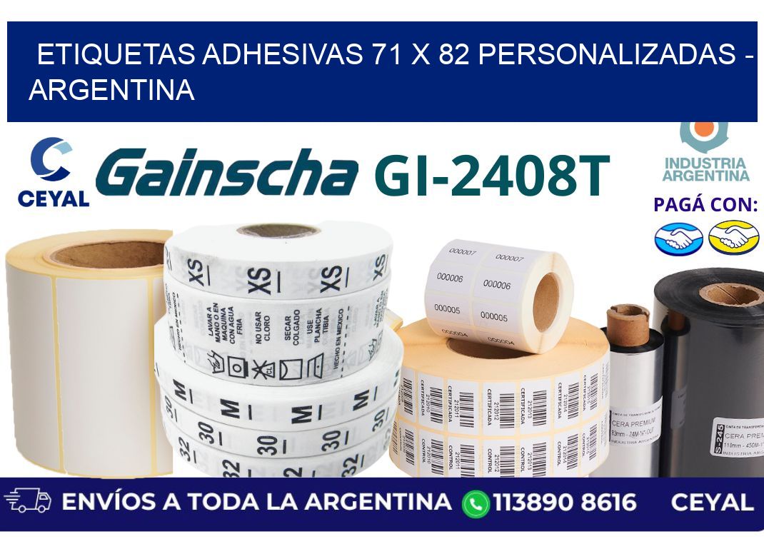 etiquetas adhesivas 71 x 82 personalizadas – Argentina