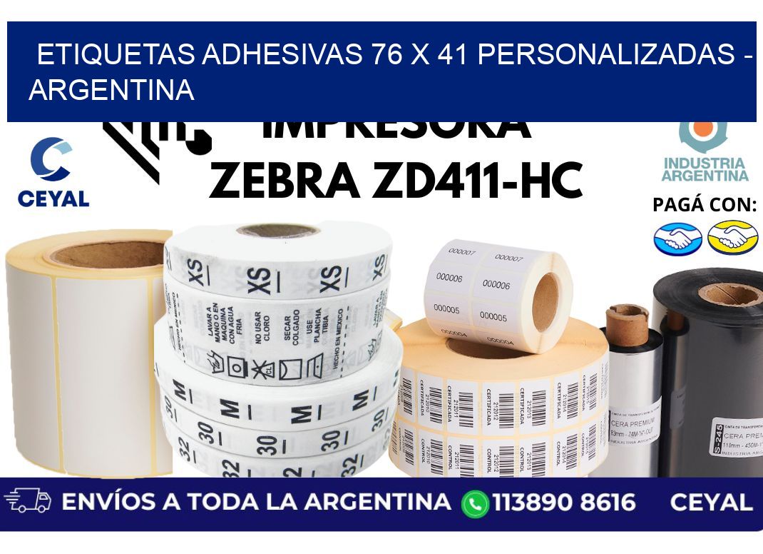 etiquetas adhesivas 76 x 41 personalizadas - Argentina