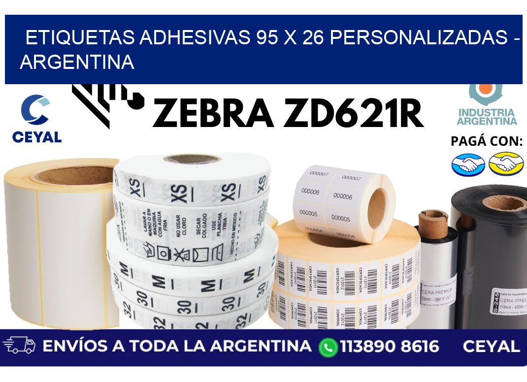 etiquetas adhesivas 95 x 26 personalizadas - Argentina