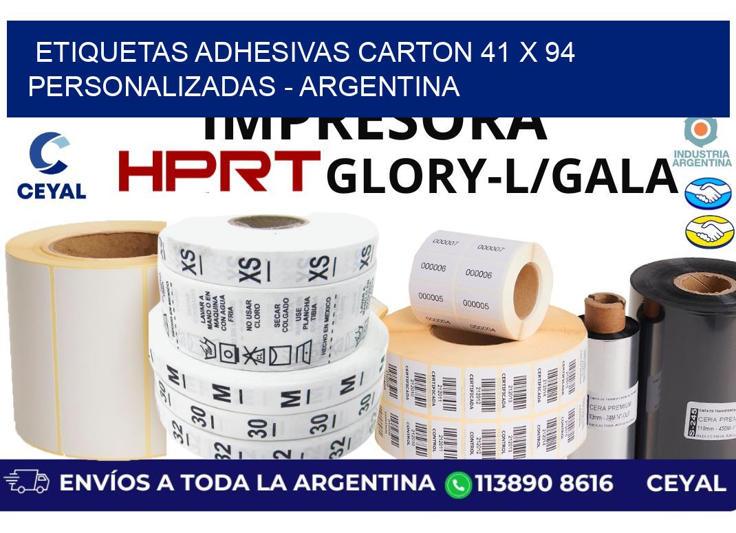etiquetas adhesivas carton 41 x 94 personalizadas - Argentina