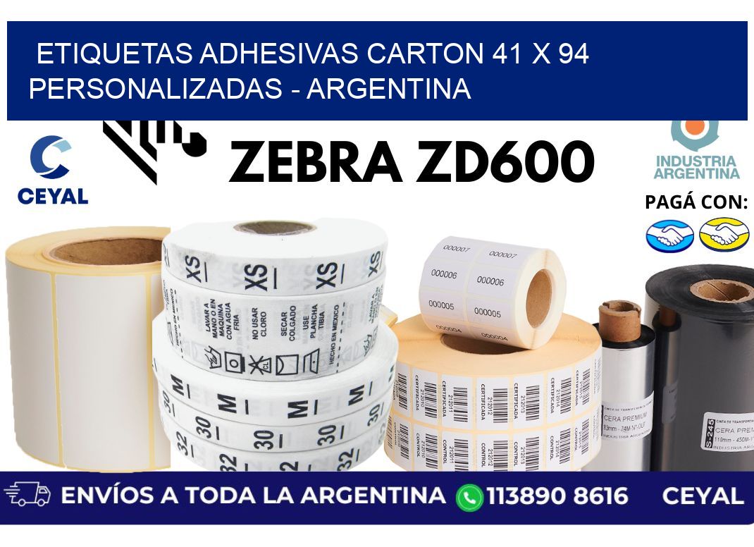 etiquetas adhesivas carton 41 x 94 personalizadas - Argentina