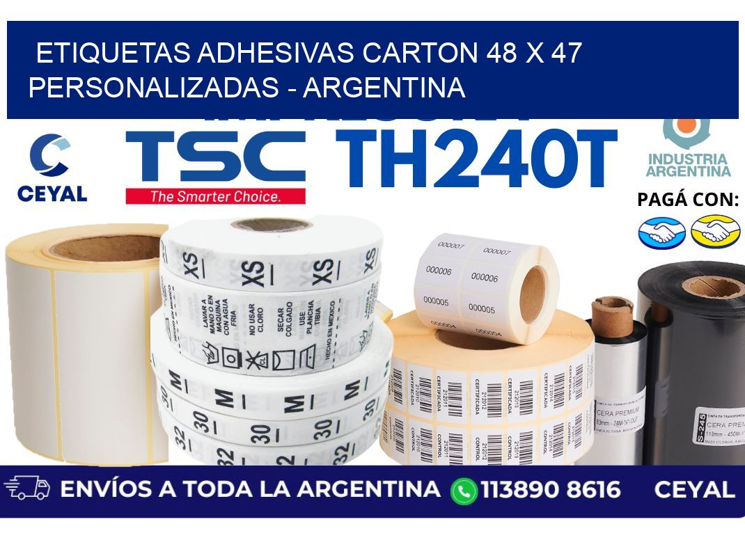 etiquetas adhesivas carton 48 x 47 personalizadas - Argentina