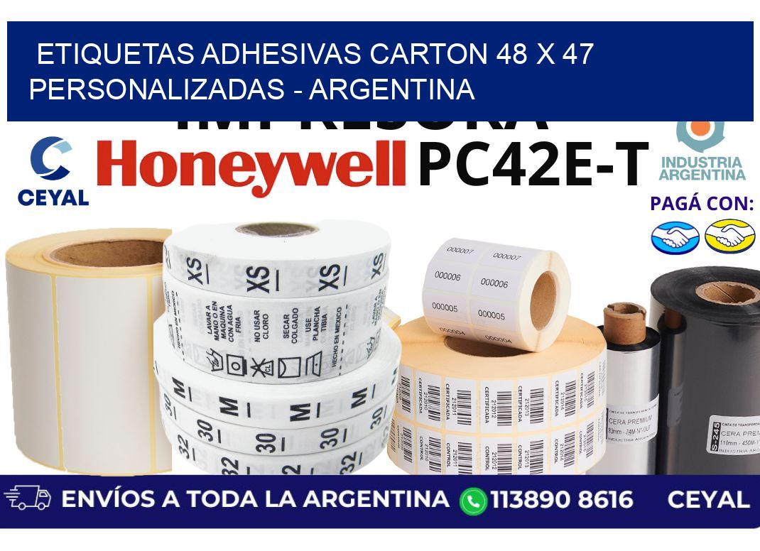 etiquetas adhesivas carton 48 x 47 personalizadas - Argentina