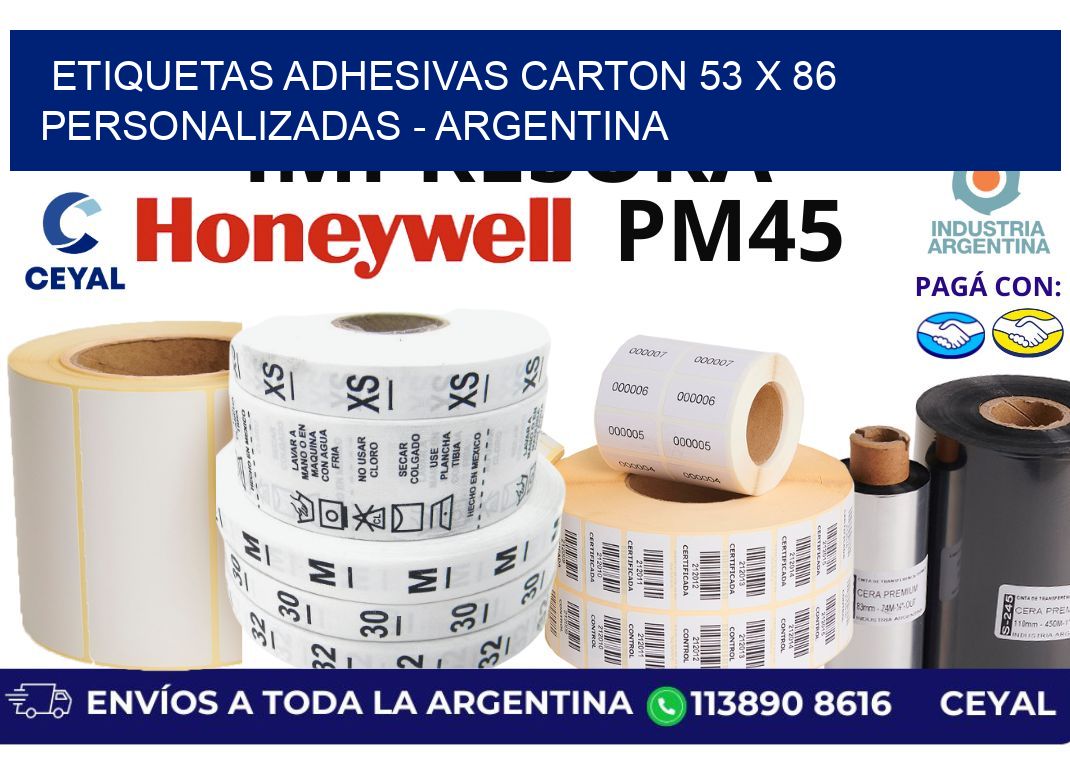 etiquetas adhesivas carton 53 x 86 personalizadas – Argentina