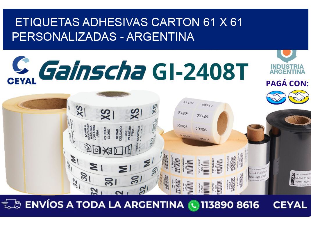 etiquetas adhesivas carton 61 x 61 personalizadas - Argentina