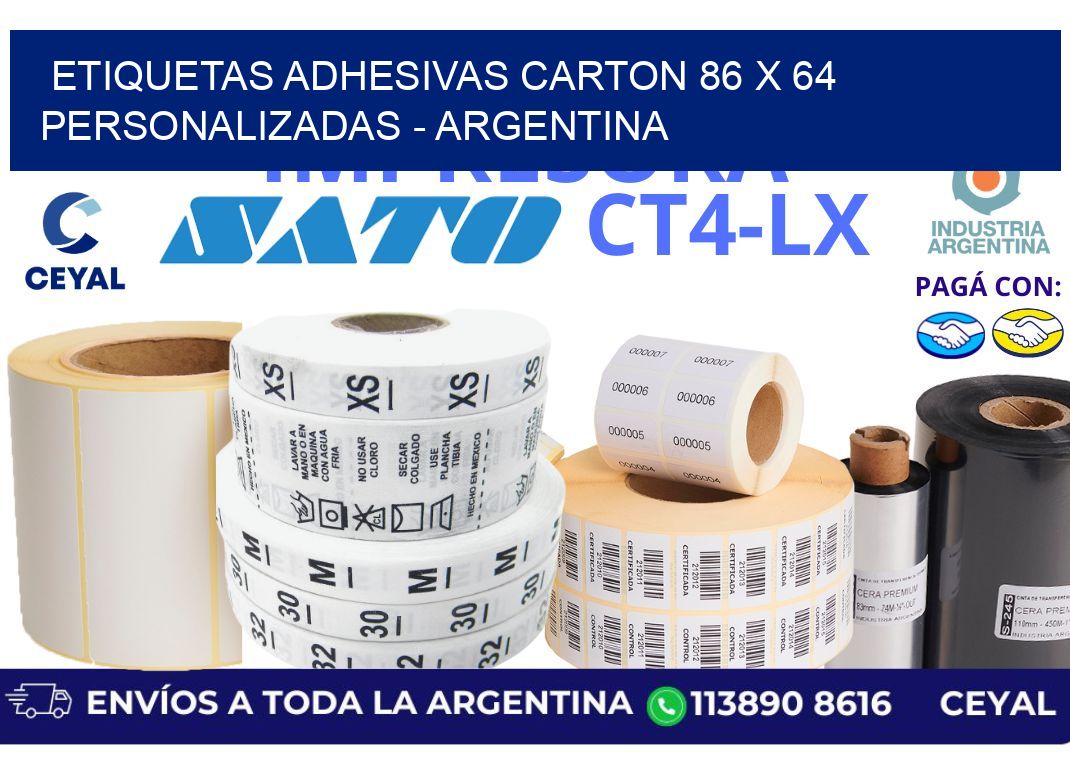 etiquetas adhesivas carton 86 x 64 personalizadas - Argentina