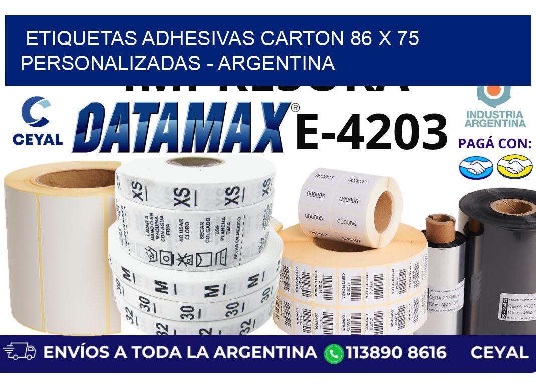 etiquetas adhesivas carton 86 x 75 personalizadas - Argentina