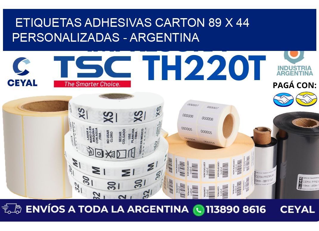etiquetas adhesivas carton 89 x 44 personalizadas - Argentina