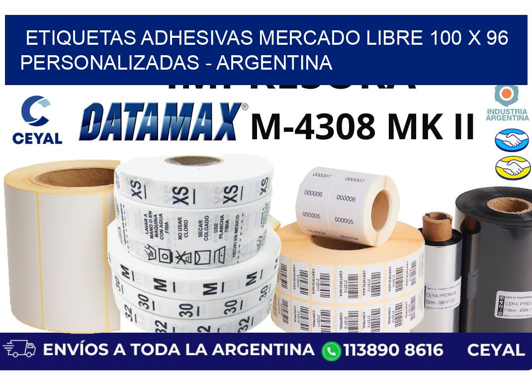 etiquetas adhesivas mercado libre 100 x 96 personalizadas – Argentina