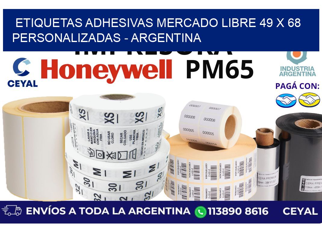 etiquetas adhesivas mercado libre 49 x 68 personalizadas – Argentina