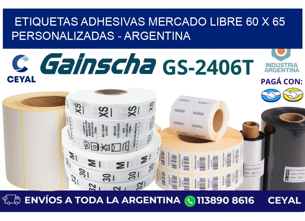 etiquetas adhesivas mercado libre 60 x 65 personalizadas – Argentina
