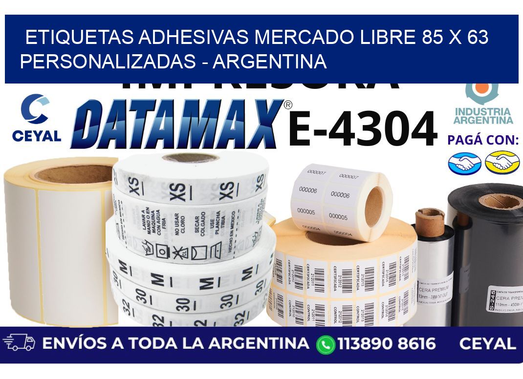 etiquetas adhesivas mercado libre 85 x 63 personalizadas - Argentina