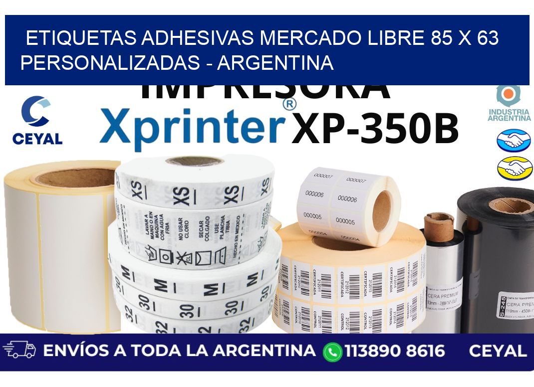 etiquetas adhesivas mercado libre 85 x 63 personalizadas – Argentina