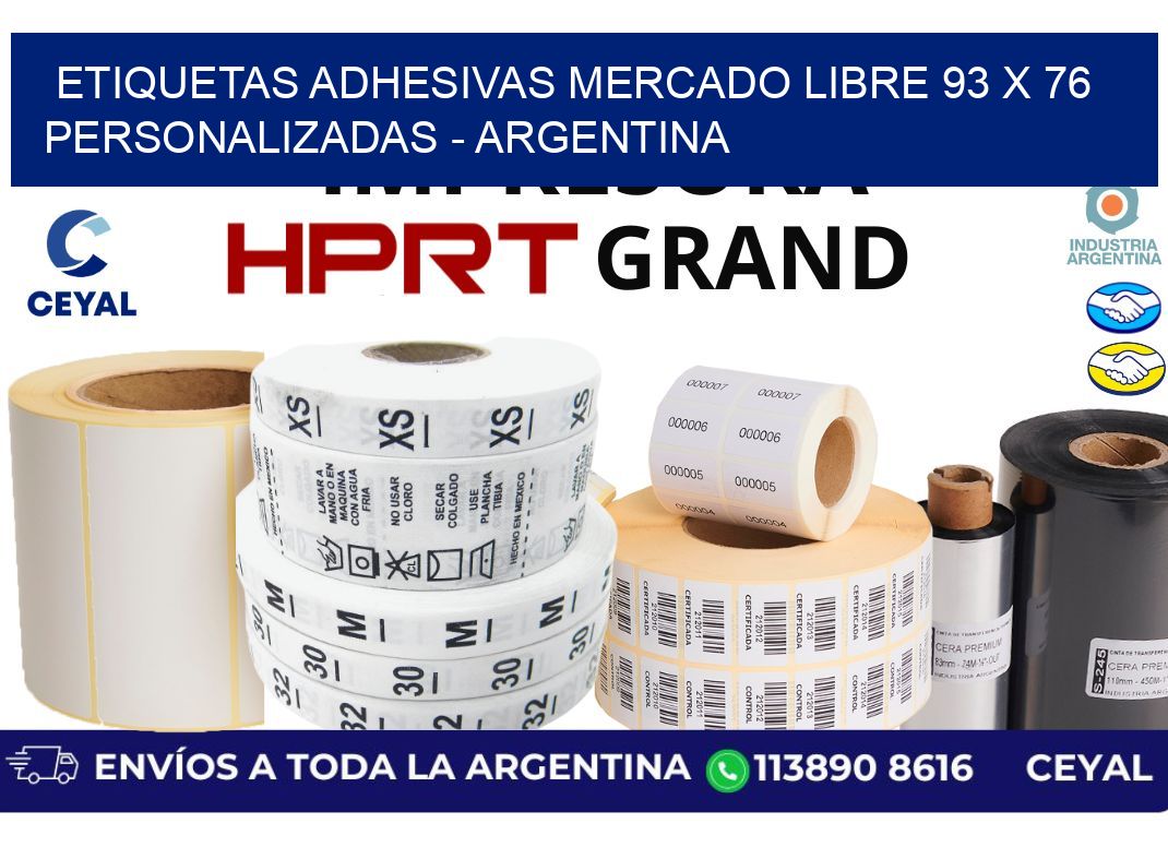 etiquetas adhesivas mercado libre 93 x 76 personalizadas - Argentina