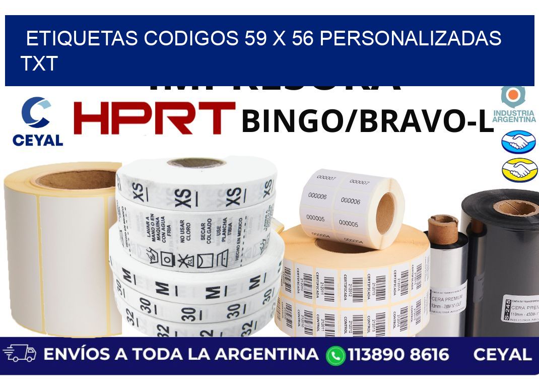 etiquetas codigos 59 x 56 personalizadas txt