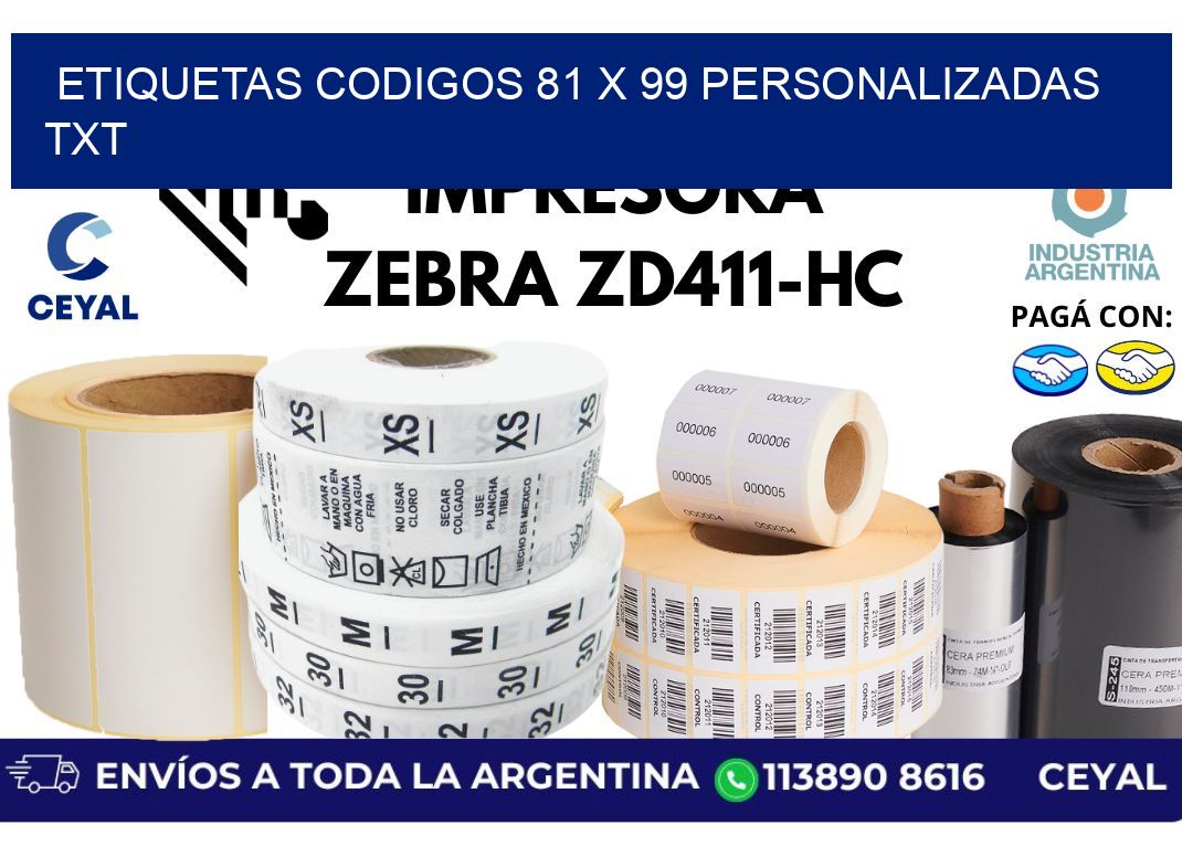 etiquetas codigos 81 x 99 personalizadas txt