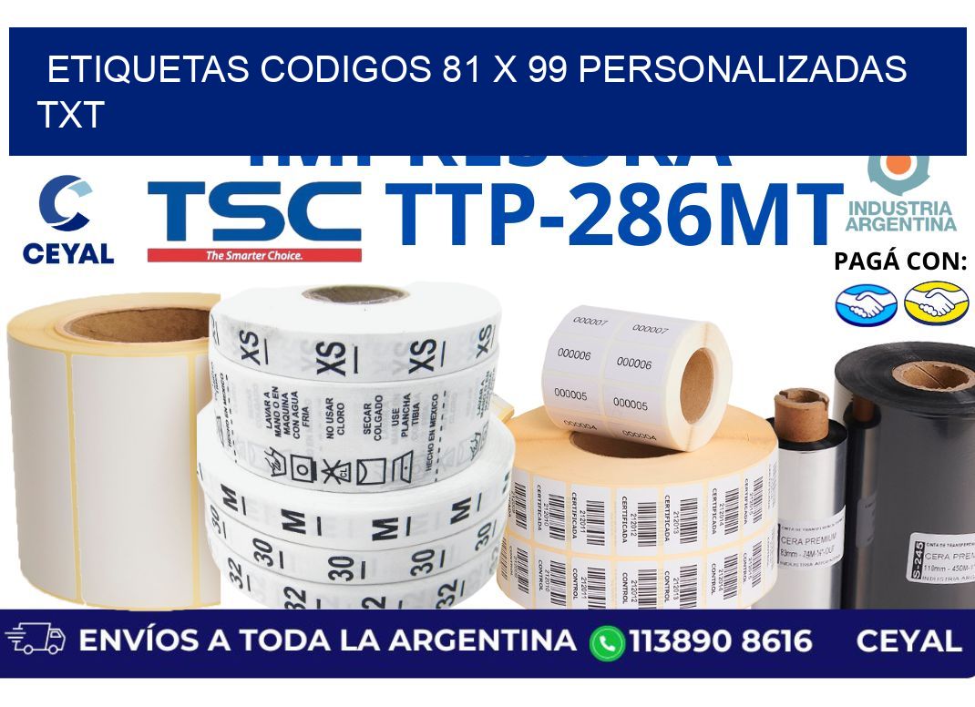 etiquetas codigos 81 x 99 personalizadas txt